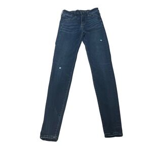American Eagle Super Stretch Skinny Jeans Dark Wash Blue Denim Womens 00 Short